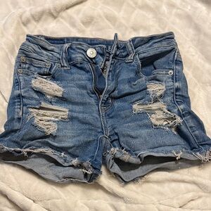 American Eagle Outfitters Ripped Blue Jean Shorts